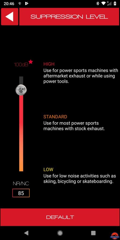 CLEARLink App, Adjust Noise Cancellation Profile, Sequence 3 of 3,Adjustment control