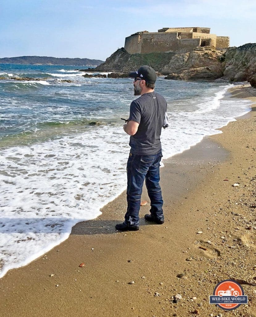 Me on the beach in Hyeres near La Tour Fondue in France.