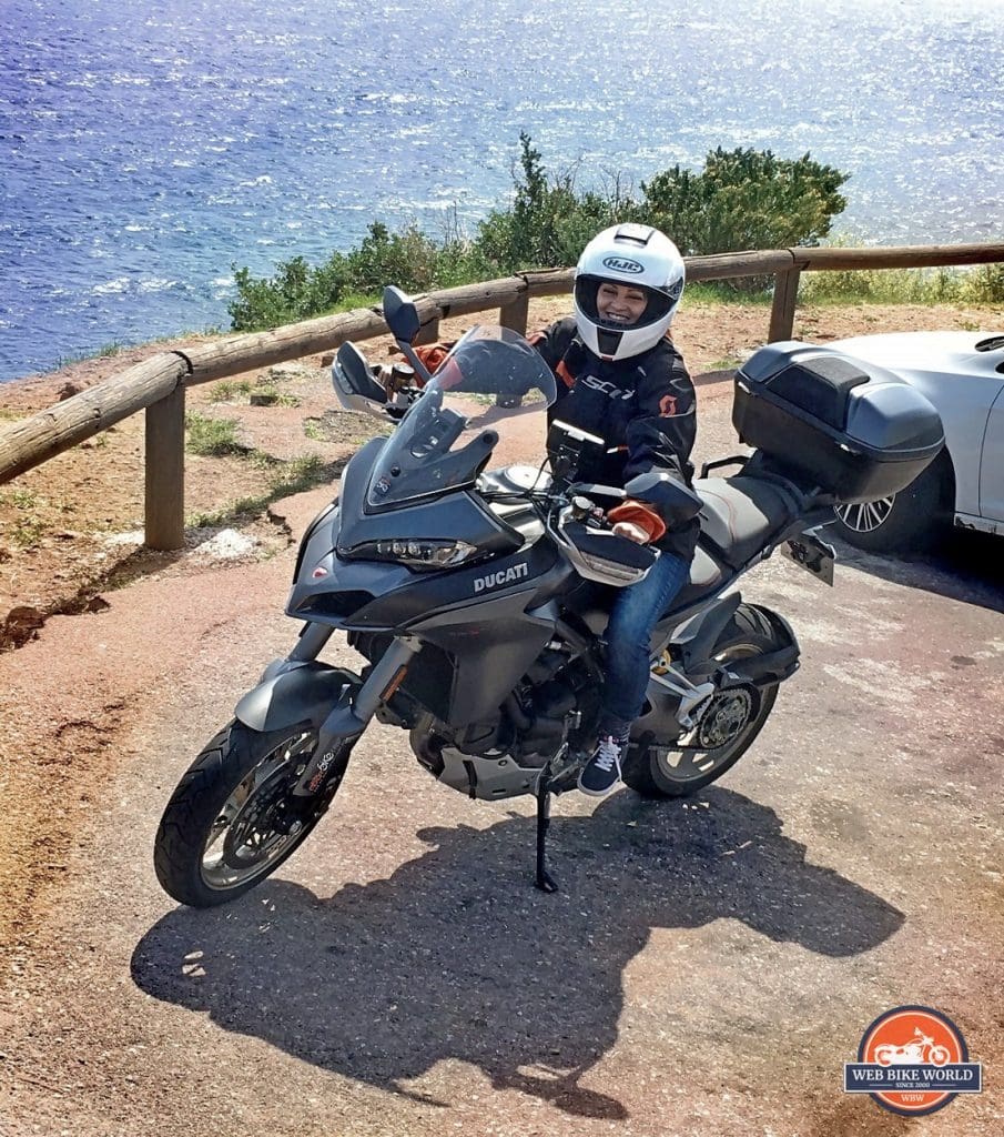 My friend Claudia on a 1260S Ducati Multistrada.