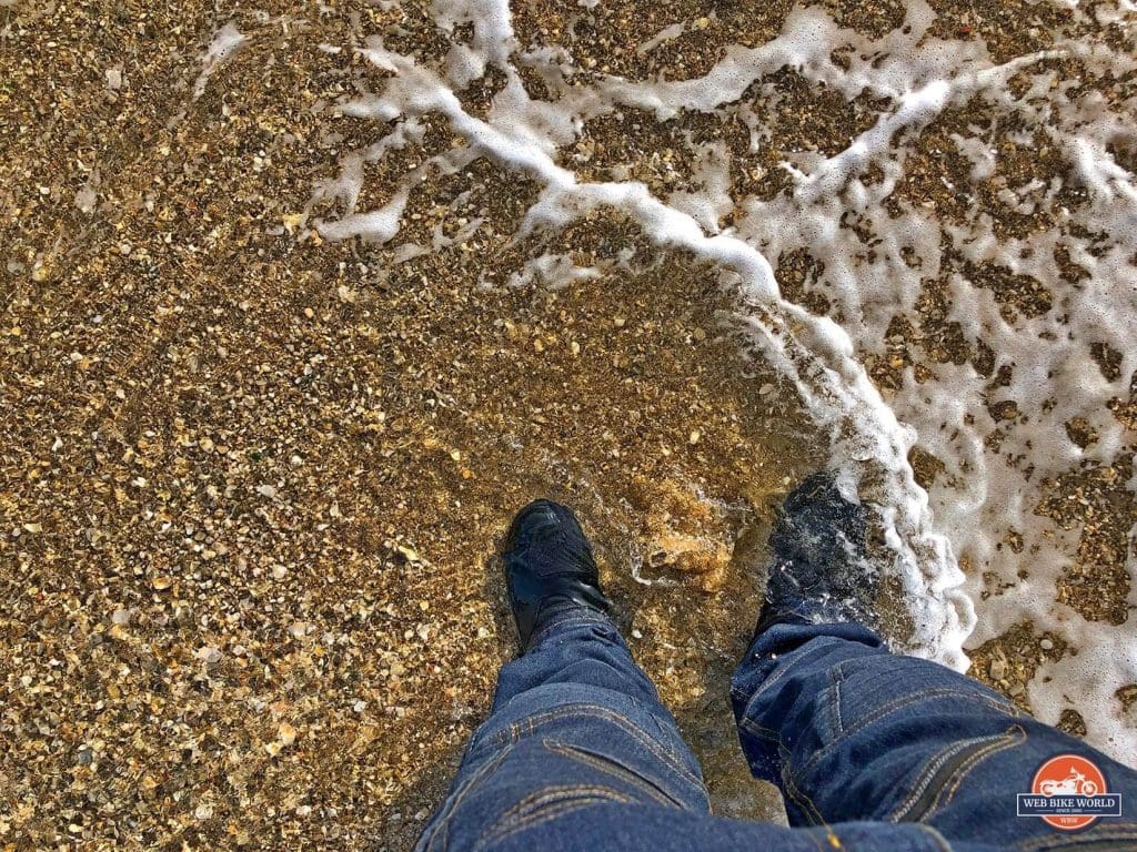 My Sidi Gavia riding boots in the Mediterranean Sea.