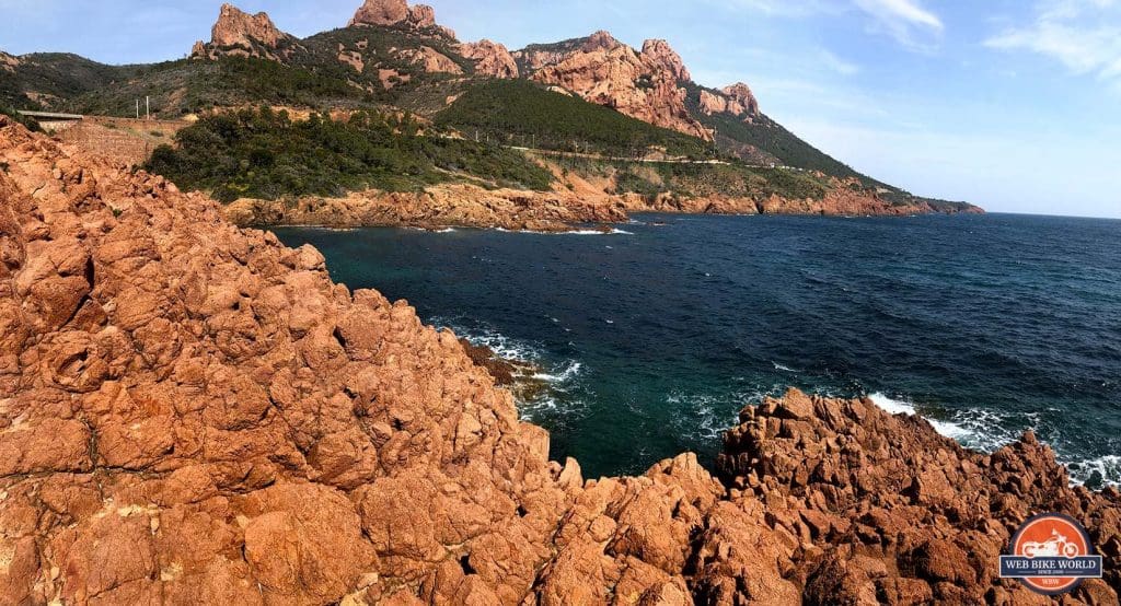 Red rocks in southern France.