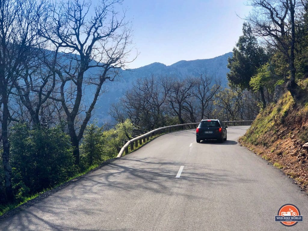 A winding country road in southern France.