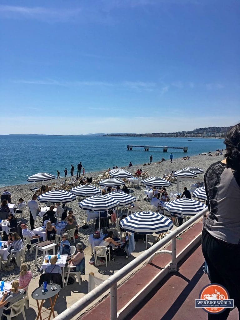 The beach in Nice, France.