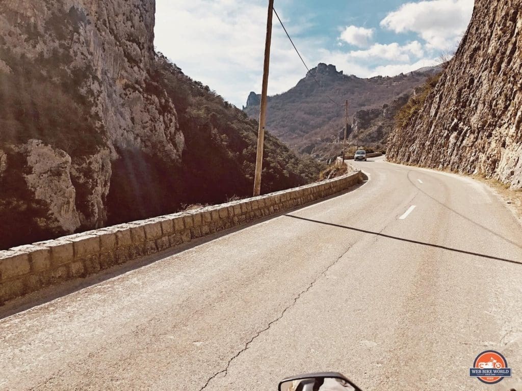 A windy road in France with a Ducati Multistrada 1260S.