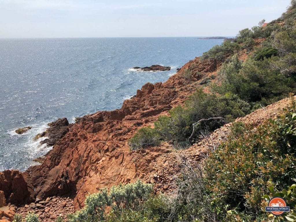 Red rocks in southern France.