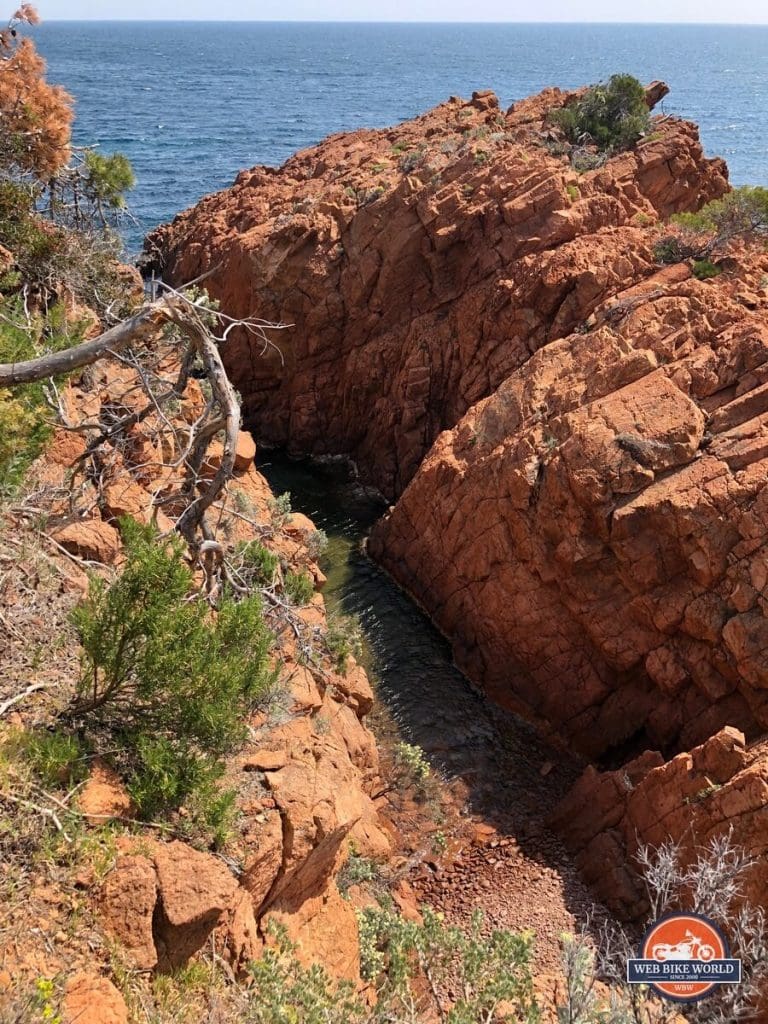 Red rocks in southern France.