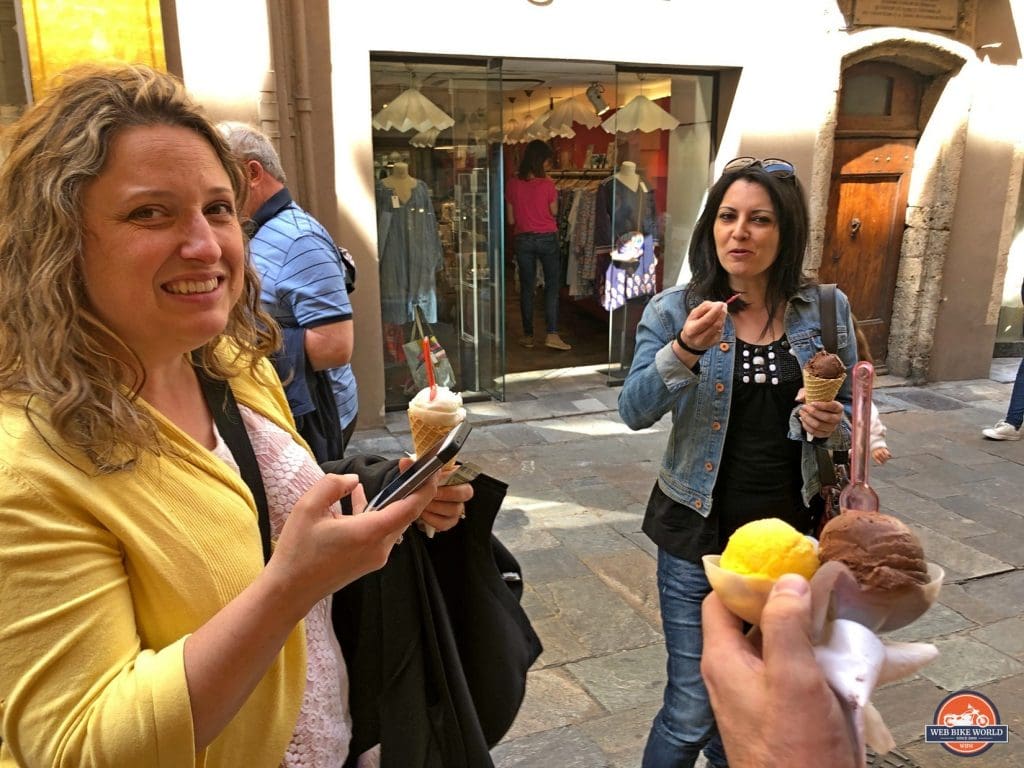 Eating gelato in Grasse, France.