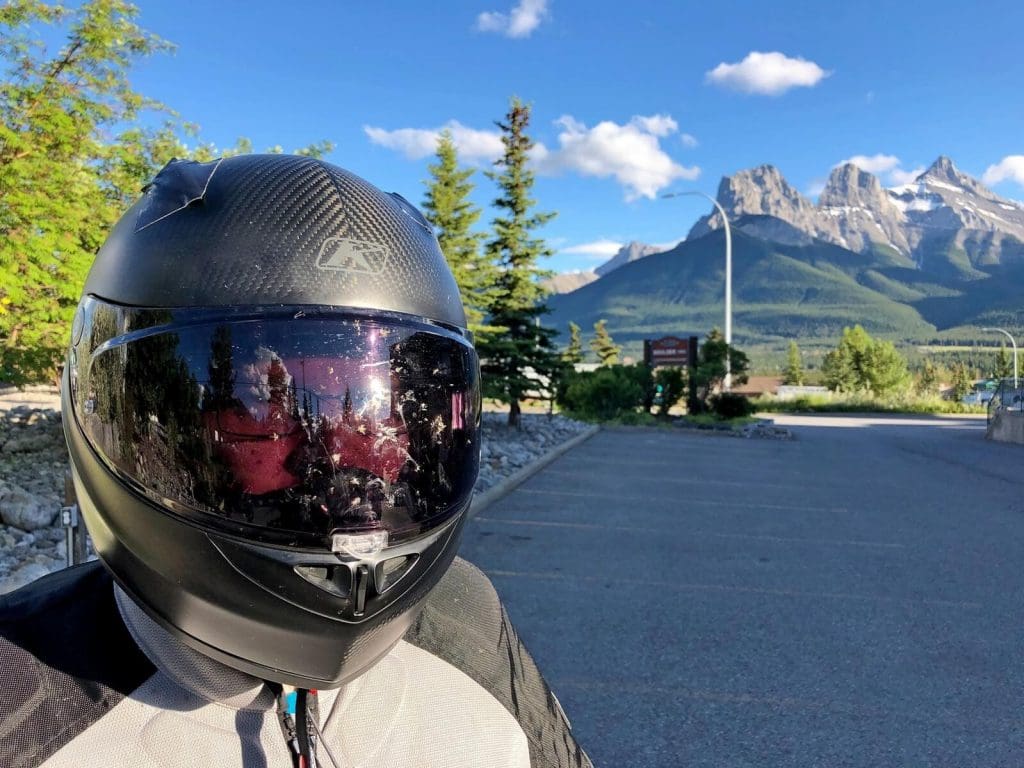 Klim K1R helmet in Canmore, Alberta.