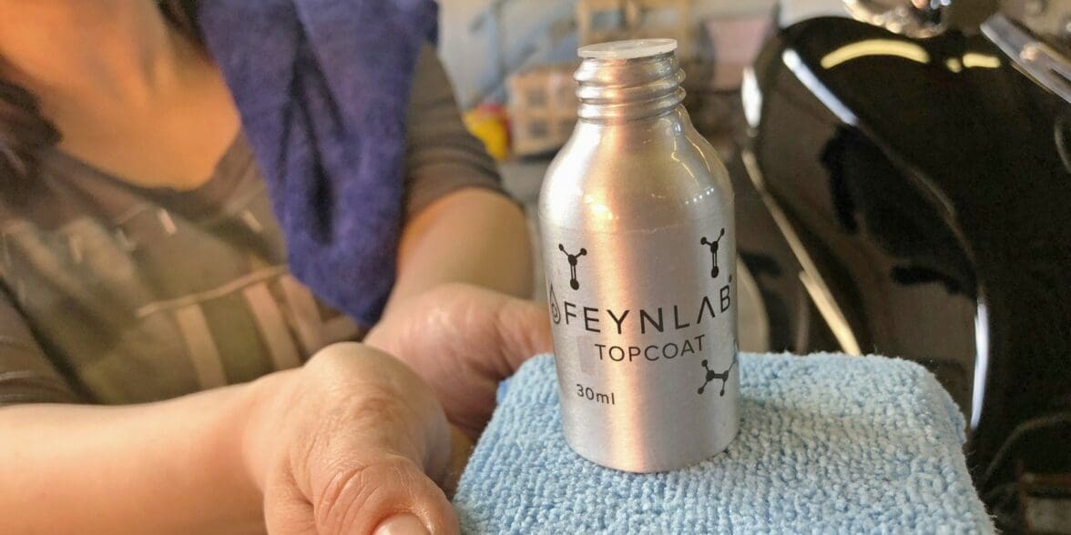 A bottle of Feynlab Ceramic Topcoat product.