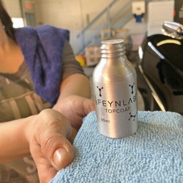 A bottle of Feynlab Ceramic Topcoat product.