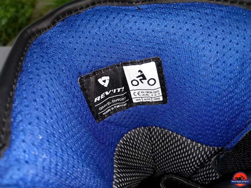 REV'IT! Gravel OutDry Boots interior mesh