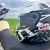 The Lexin FT4 installed on a Bell SRT Modular helmet.