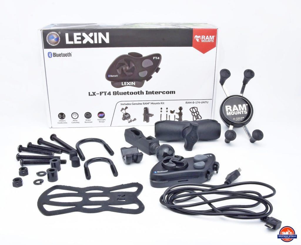 The Lexin FT4 and RAM Mounts X-Grip combination kit.