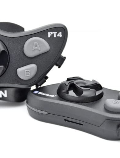 Two Lexin FT4 BlueTooth communication devices.