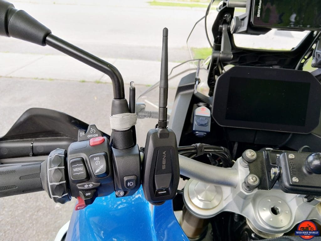 SENA +Mesh Adapter left handlebar placement