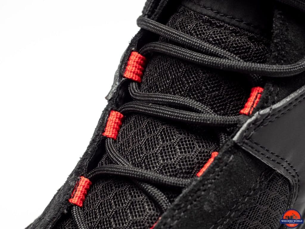 TCX Vibe Air Boots lacing and tongue closeup