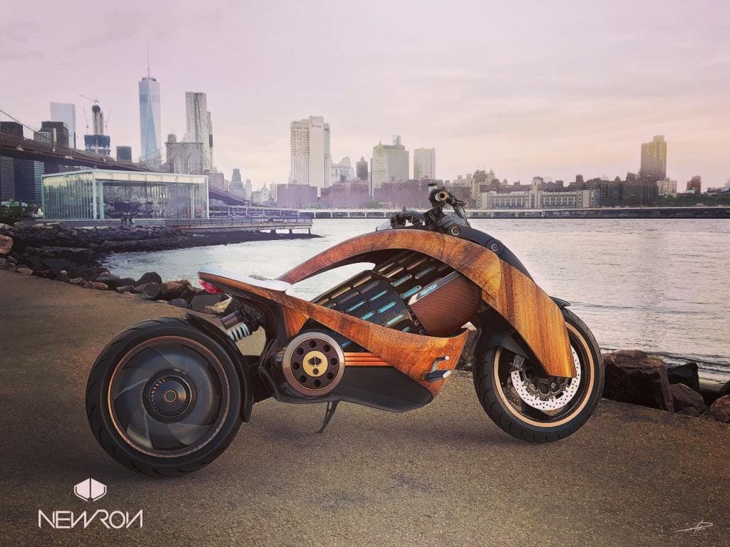 Newron wooden electric motorcycle