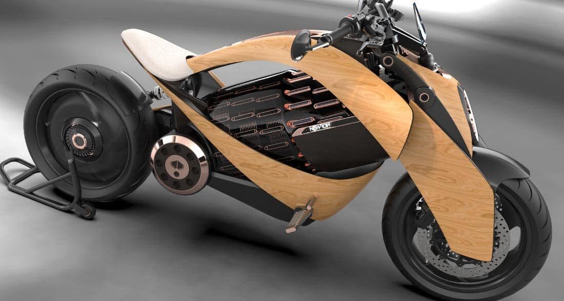 Newron wooden electric motorcycle