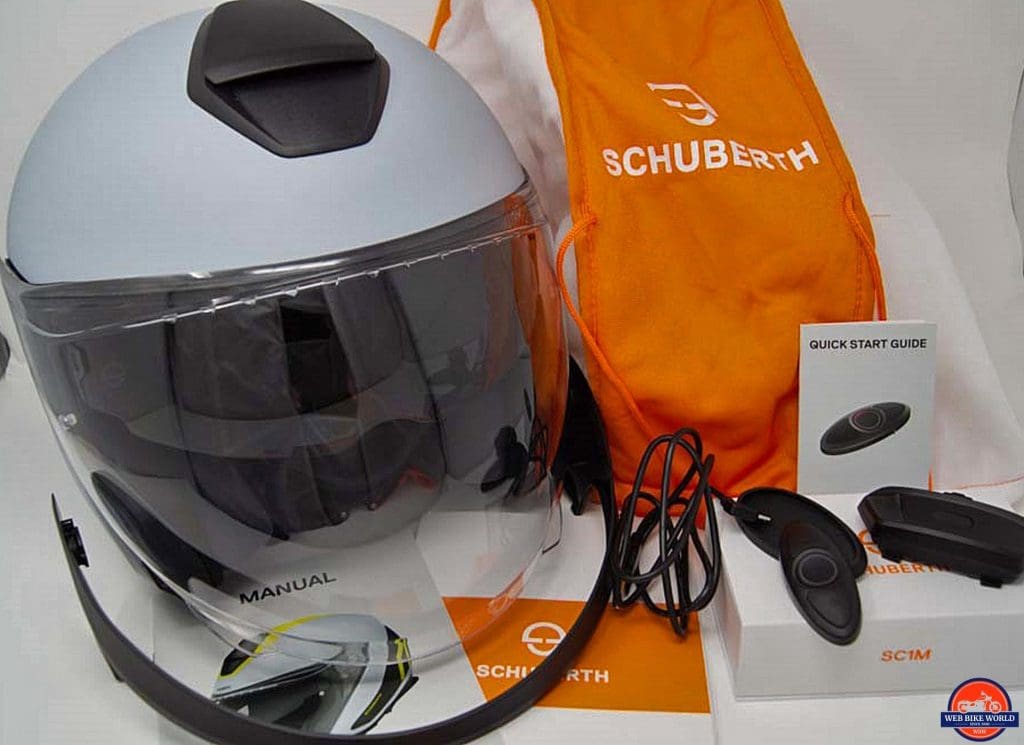 Schuberth M1 Pro and Sena SC1M with all accessories