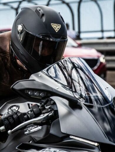 man wearing forcite helmet