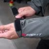Wrist adjuster strap on the Joe Rocket Canada Alter Ego 14 jacket.