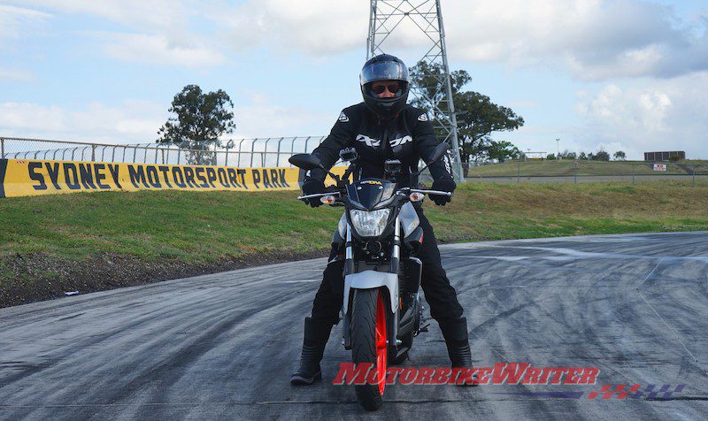 Tony Weber prepares to learn to ride