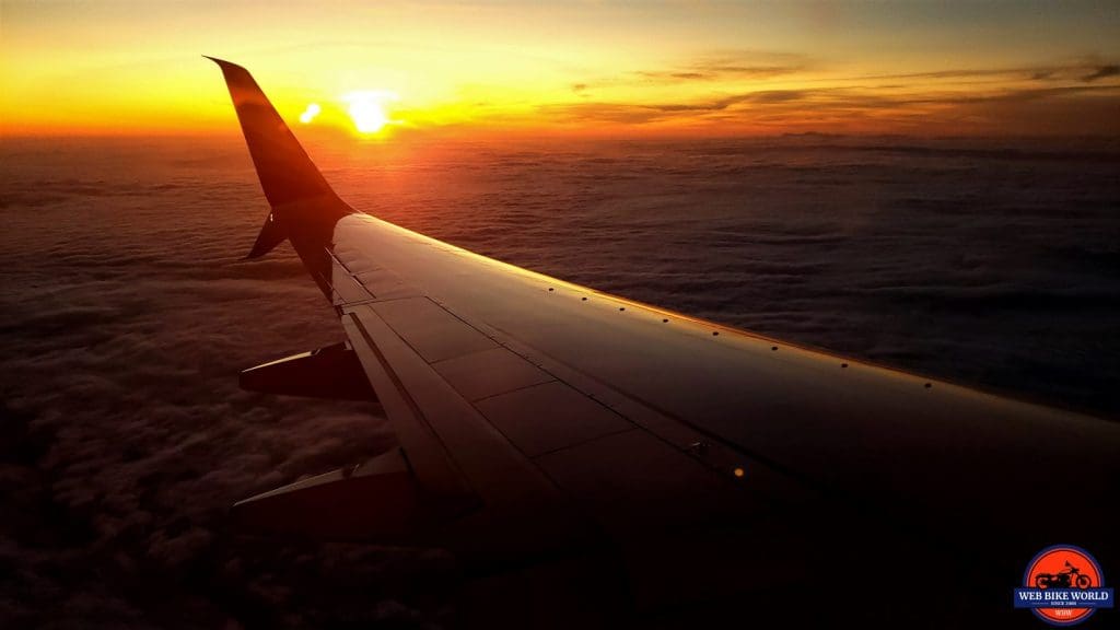 The flight home from Sacramento.