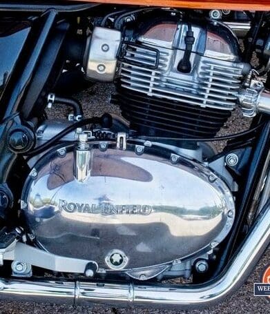 The new Royal Enfield 650cc parallel twin engine.