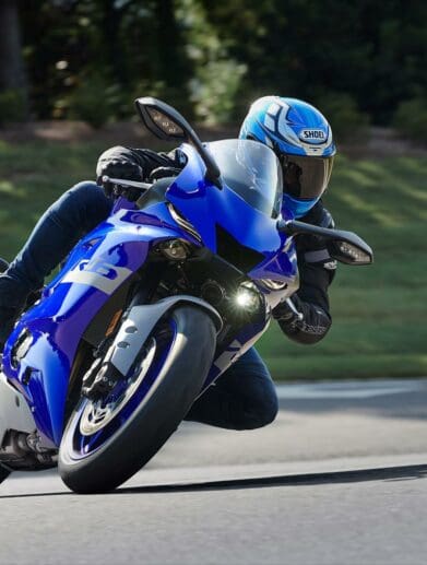 2020 Yamaha R6 on a Race Track