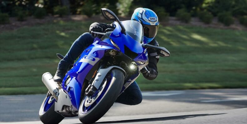 2020 Yamaha R6 on a Race Track