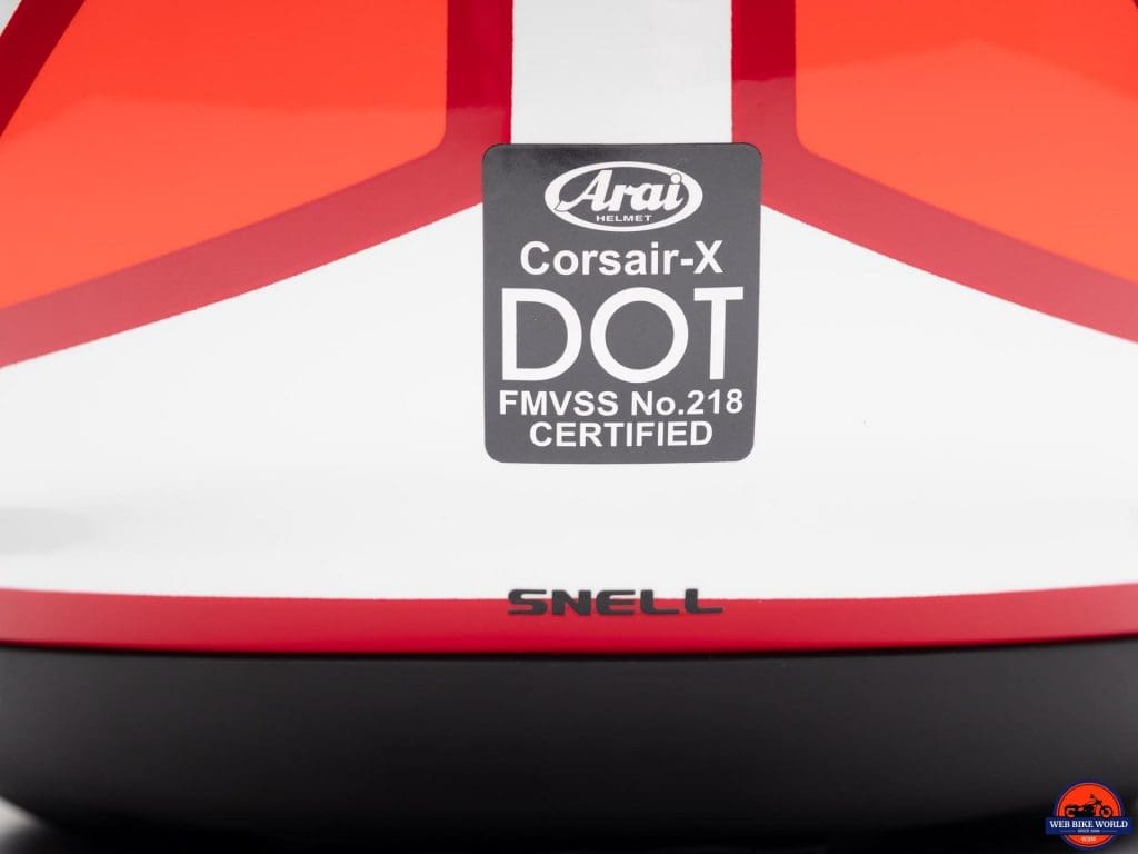 Arai Corsair-X Rea 5 Graphic Helmet DOT & SNELL certifications