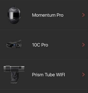 Sena 10C Pro Camera App
