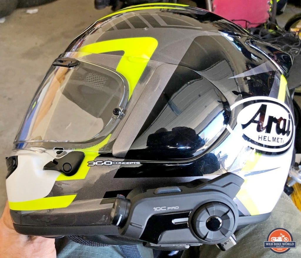 Sena 10C Pro installed on Arai DT-X