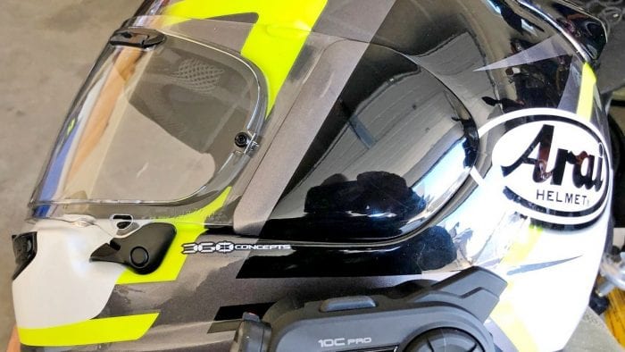 Sena 10C Pro installed on Arai DT-X