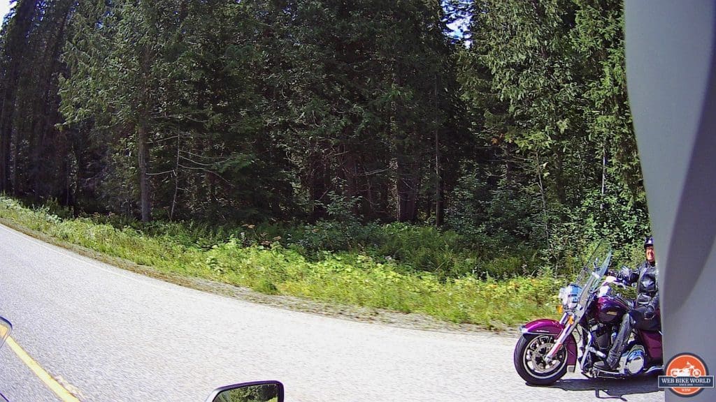 My friend Ann riding her Harley Davidson motorcycle.