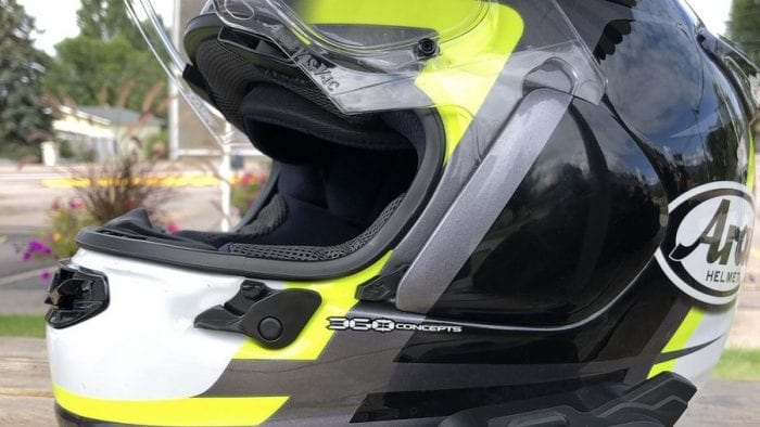 The Sena 10C Pro on my Arai DT-X helmet.