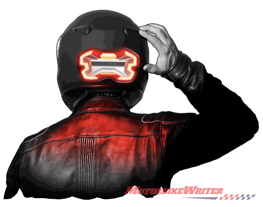 Helmet safety brake light may be illegal