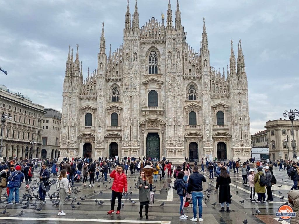 The Duomo Cathedral in downtown Milan, Italy.