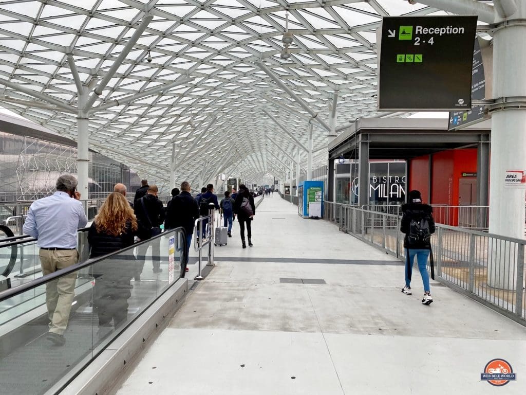 The giant hall leading into Rho Fiera in Milan.