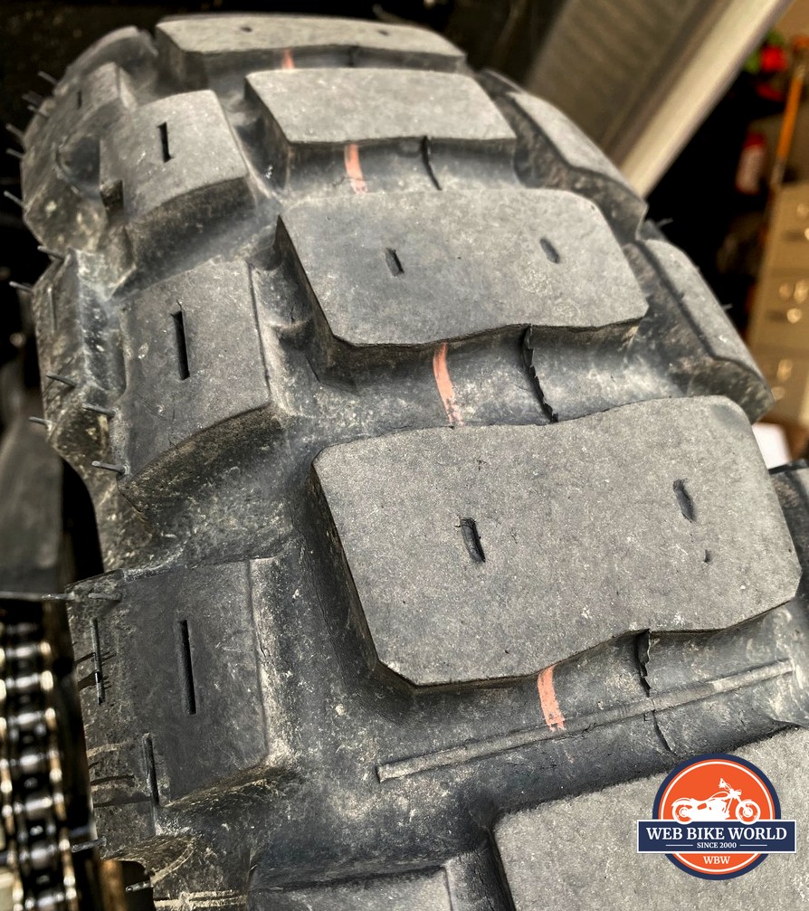 Motoz Tractionator Adventure rear tire after 5000 miles.