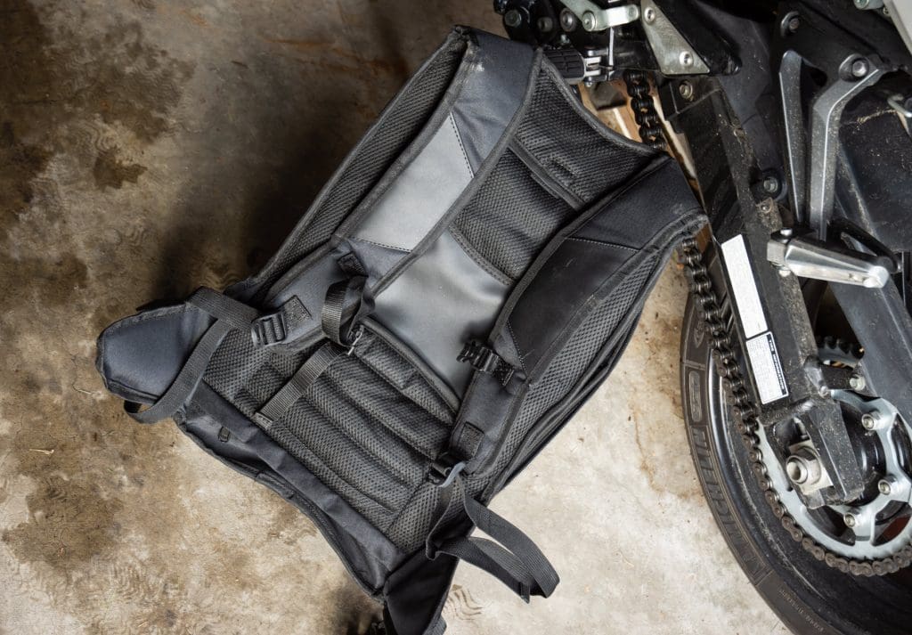 Rear panel of Viking Motorcycle Bag