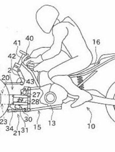Kawasaki three-wheeled tilting motorcycle