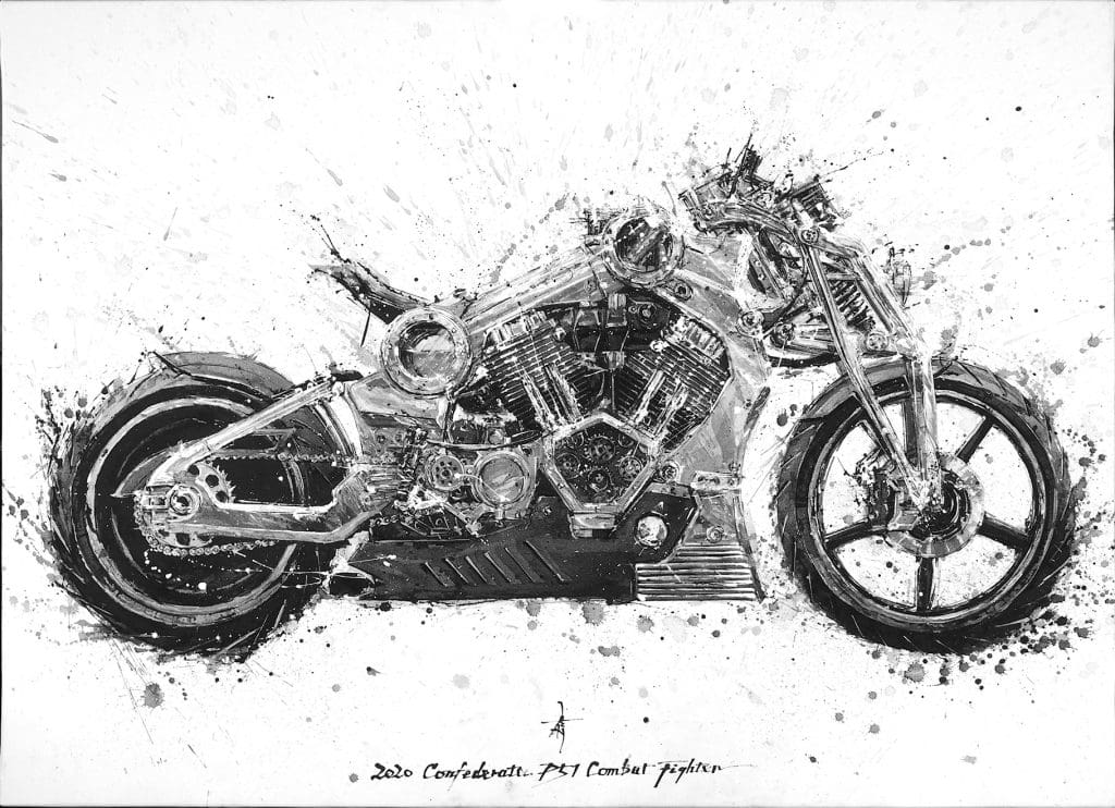 Confederate Motorcycles P-51 painting