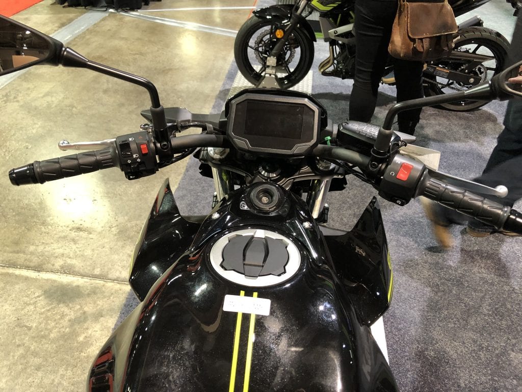 2020 Kawasaki Z650 from the seat dash details