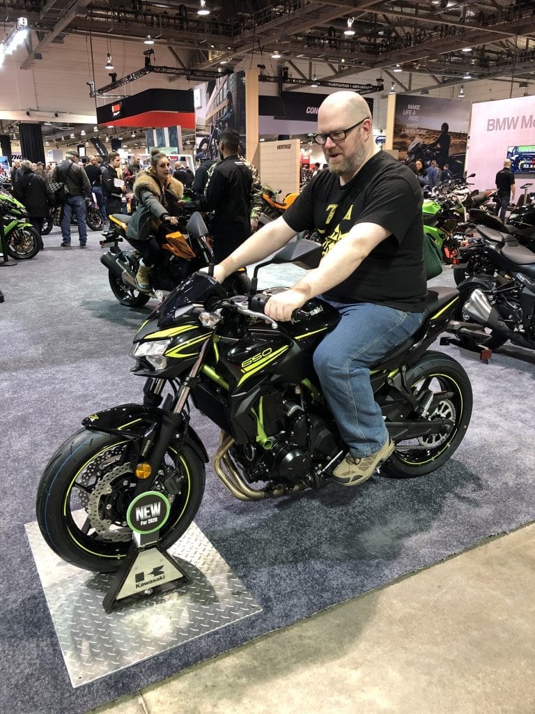 2020 Kawasaki Z650 with a wBW writer on it