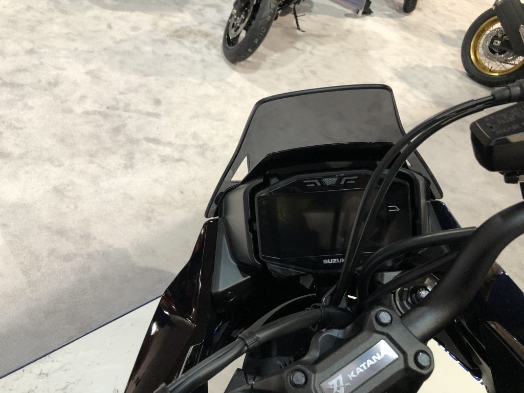 2020 Suzuki Katana from the seat view dash detail