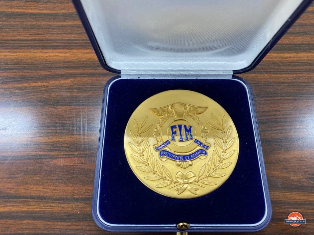 The FIM Gold Medal award.