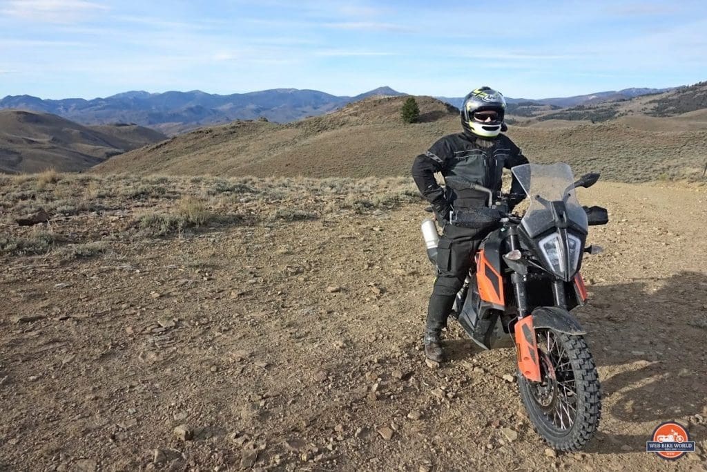 Me on my KTM 790 Adventure wearing an Arai DT-X helmet.