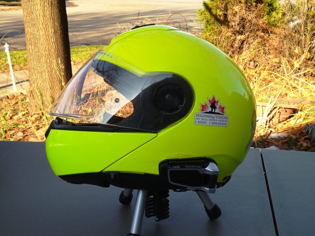 Cardo Scala Rider PACKTALK BOLD installed in SCHUBERTH C3 Pro