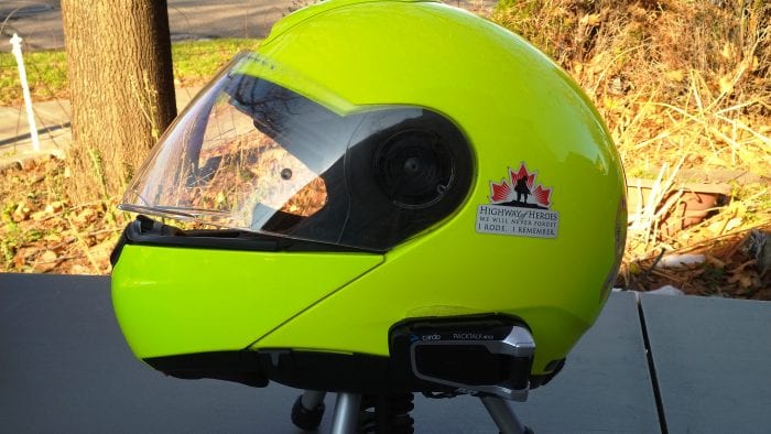 Cardo Scala Rider PACKTALK BOLD installed in SCHUBERTH C3 Pro